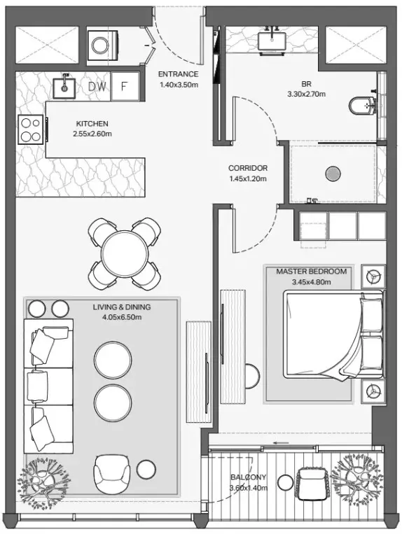 Floor plan for Type 1