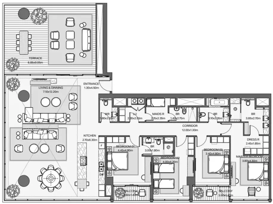 Floor plan for Type 1