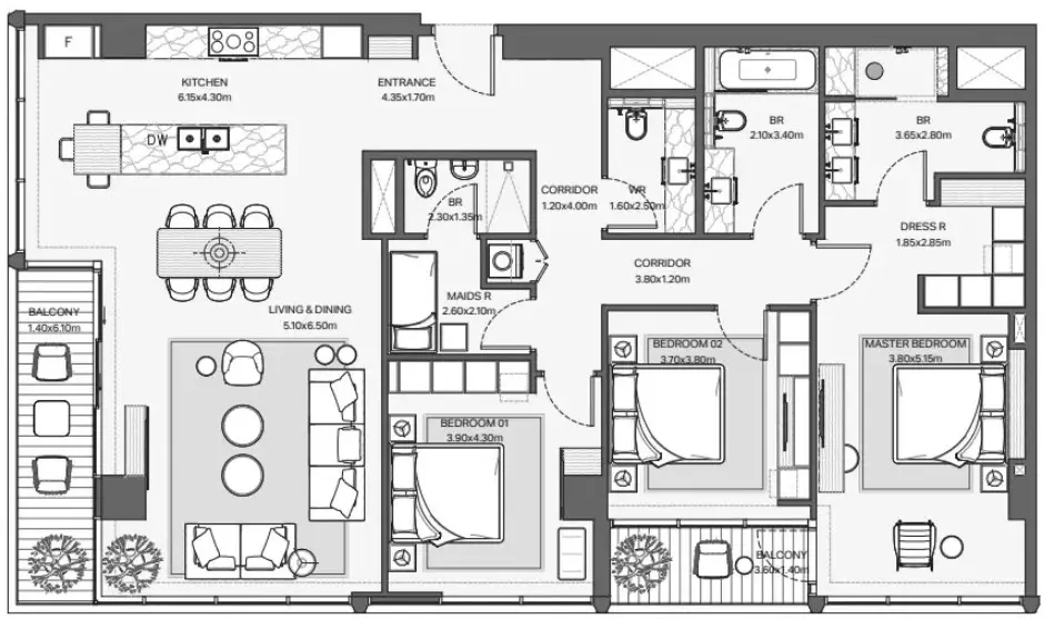 Floor plan for Type 7