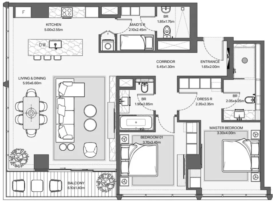 Floor plan for Type 1