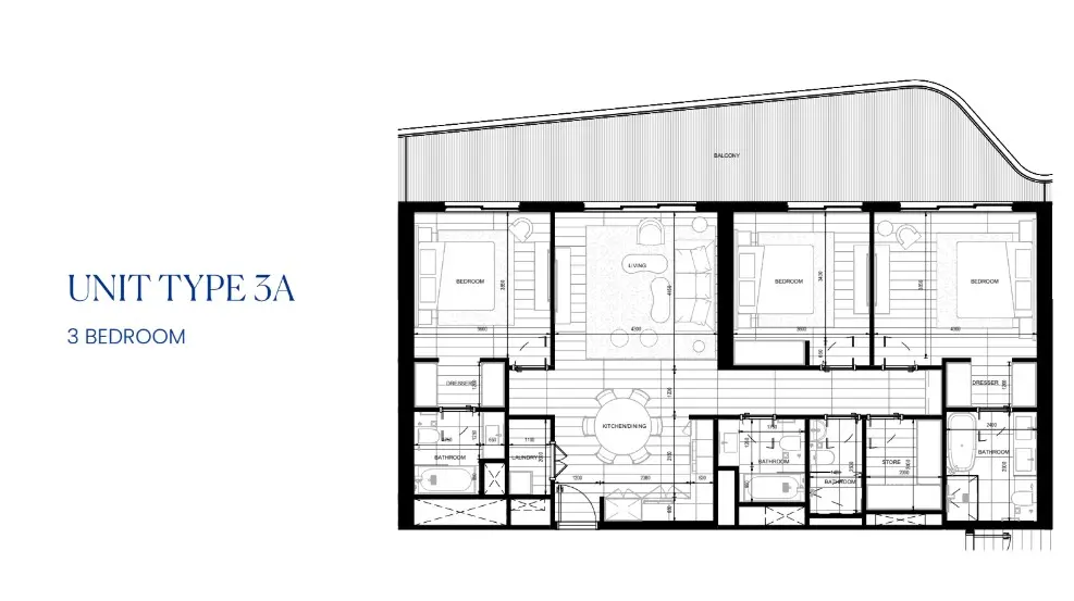 Floor plan for Type 3A