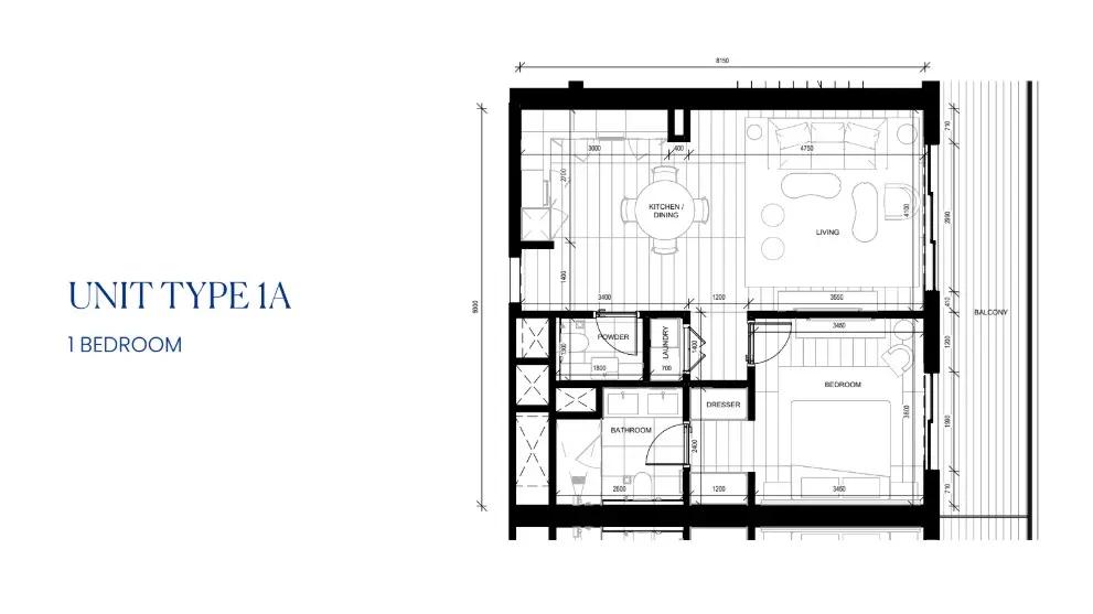 Floor plan for Type 1A