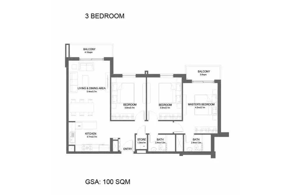 Floor plan for Type 1