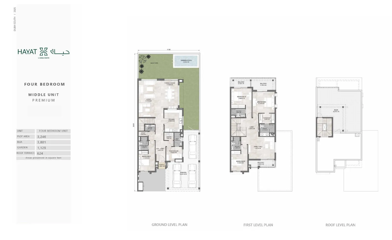 Floor plan for Middle Unit