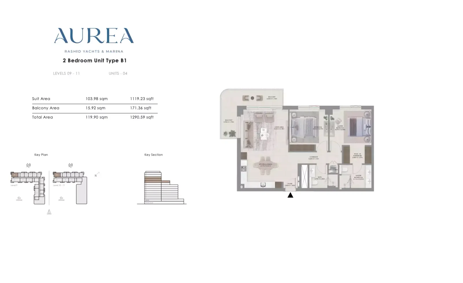 Floor plan for Type B1 v2
