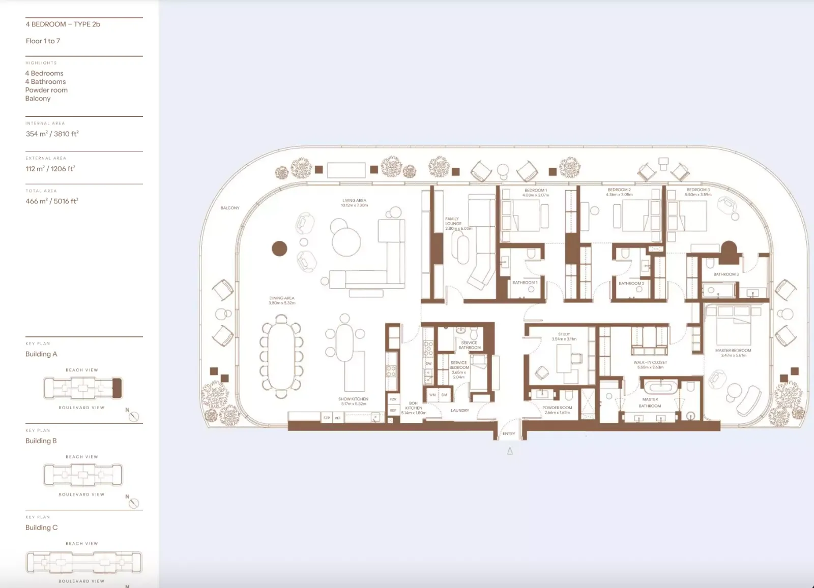 Floor plan for Type 2B