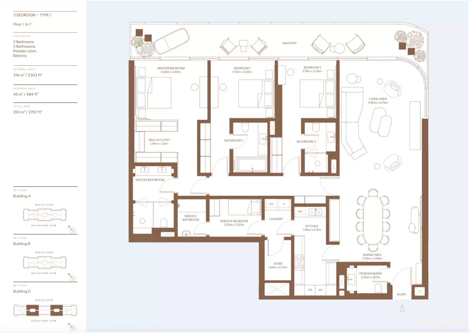 Floor plan for Type 1