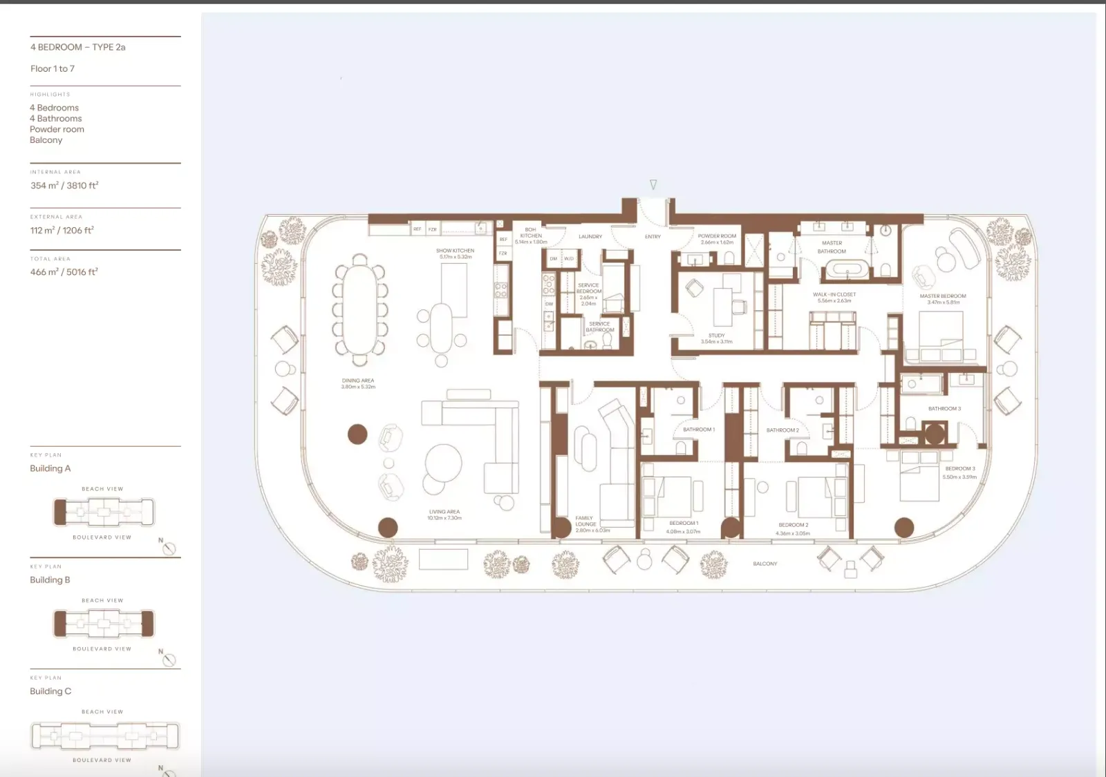 Floor plan for Type 2A