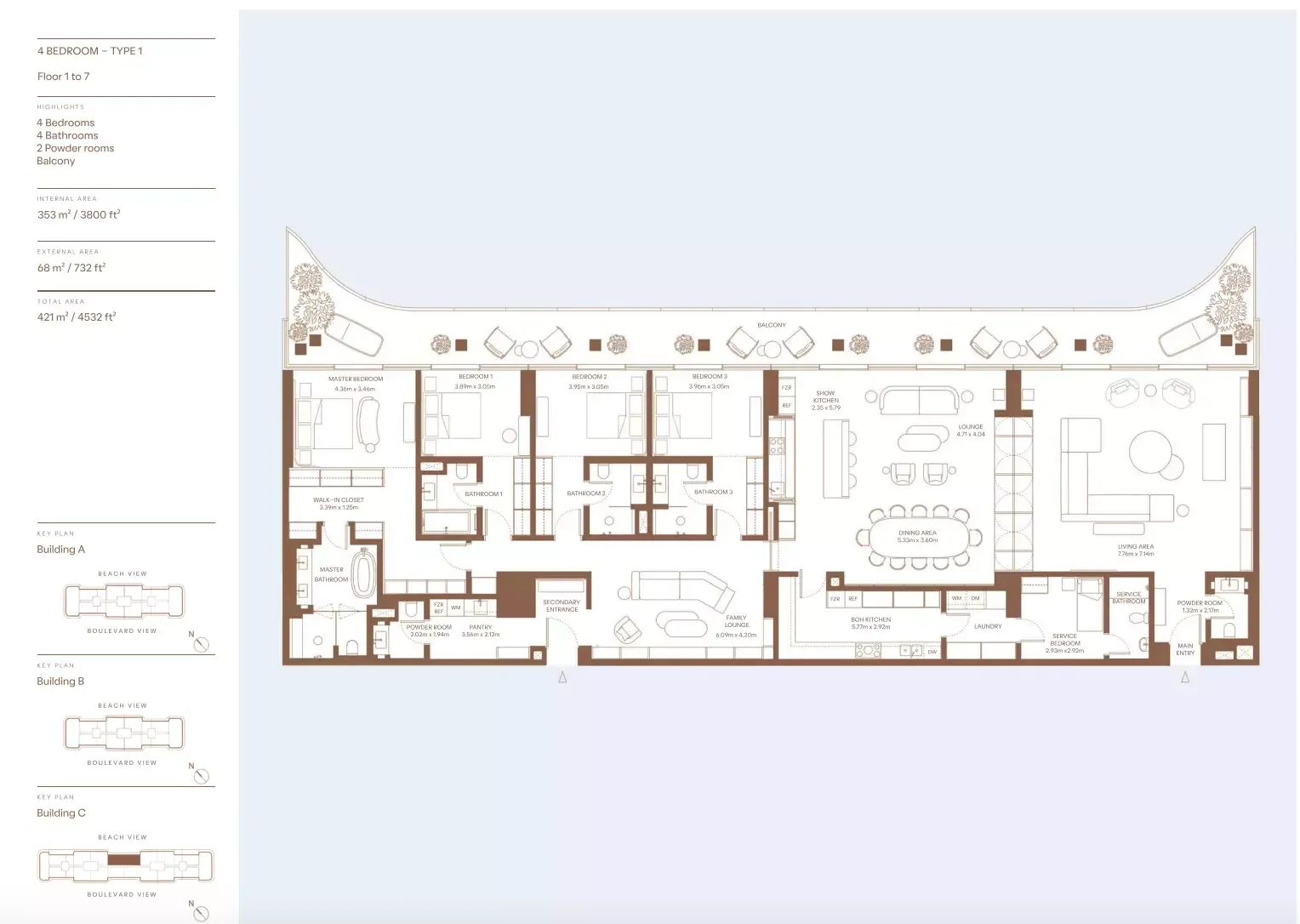 Floor plan for Type 1