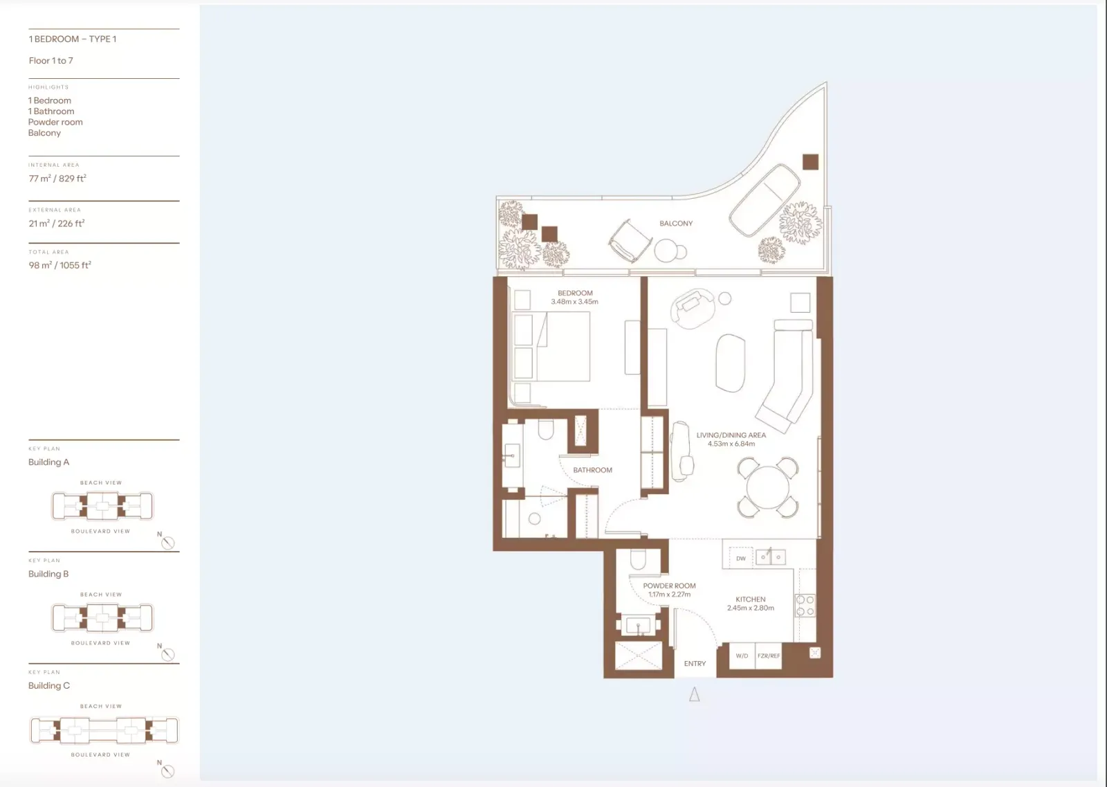 Floor plan for Type 1
