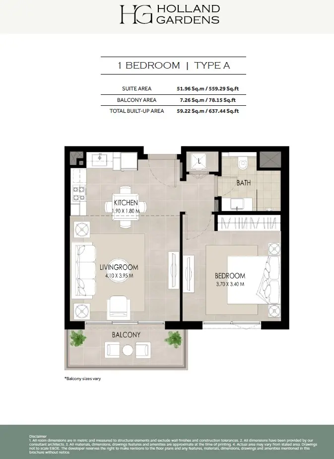 Floor plan for Type A