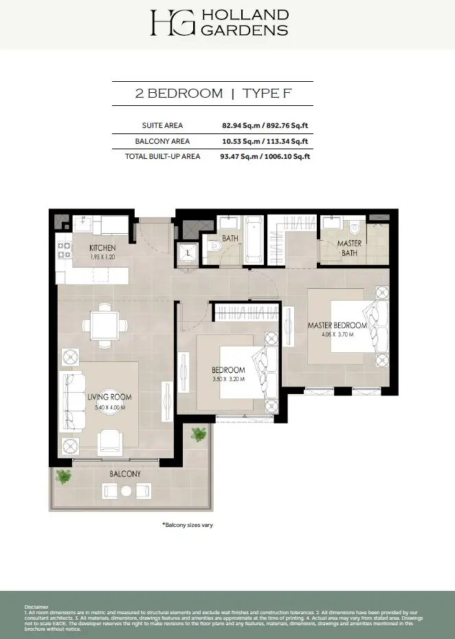 Floor plan for Type F