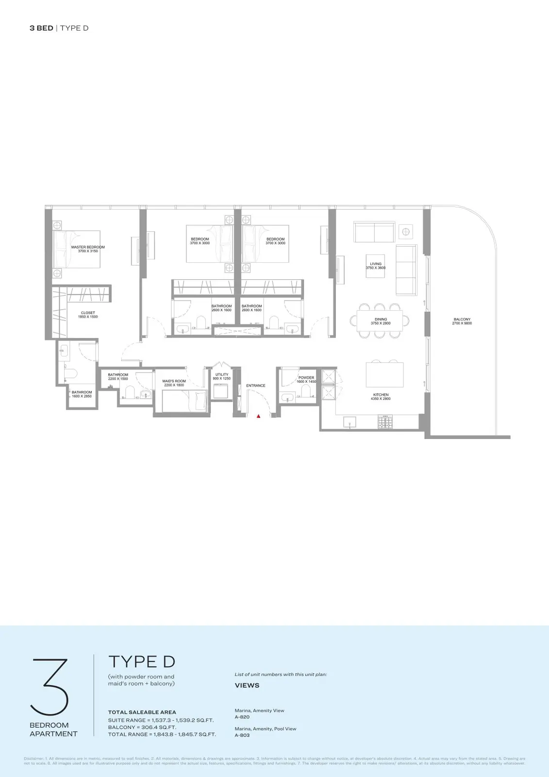 Floor plan for Type D