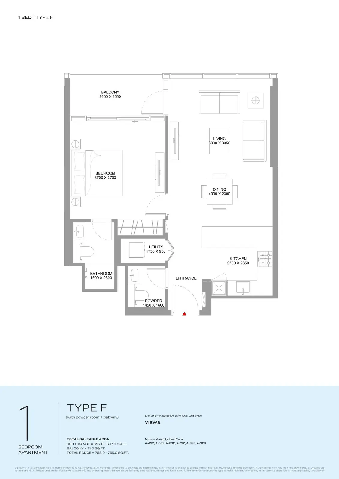 Floor plan for Type F