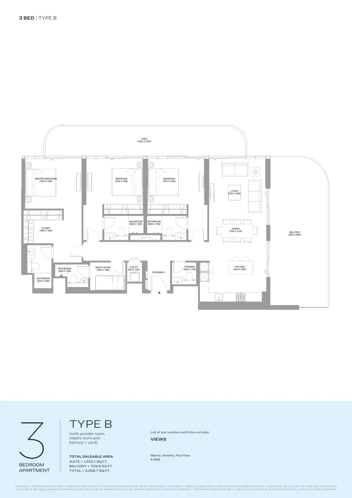 Floor plan for Type B