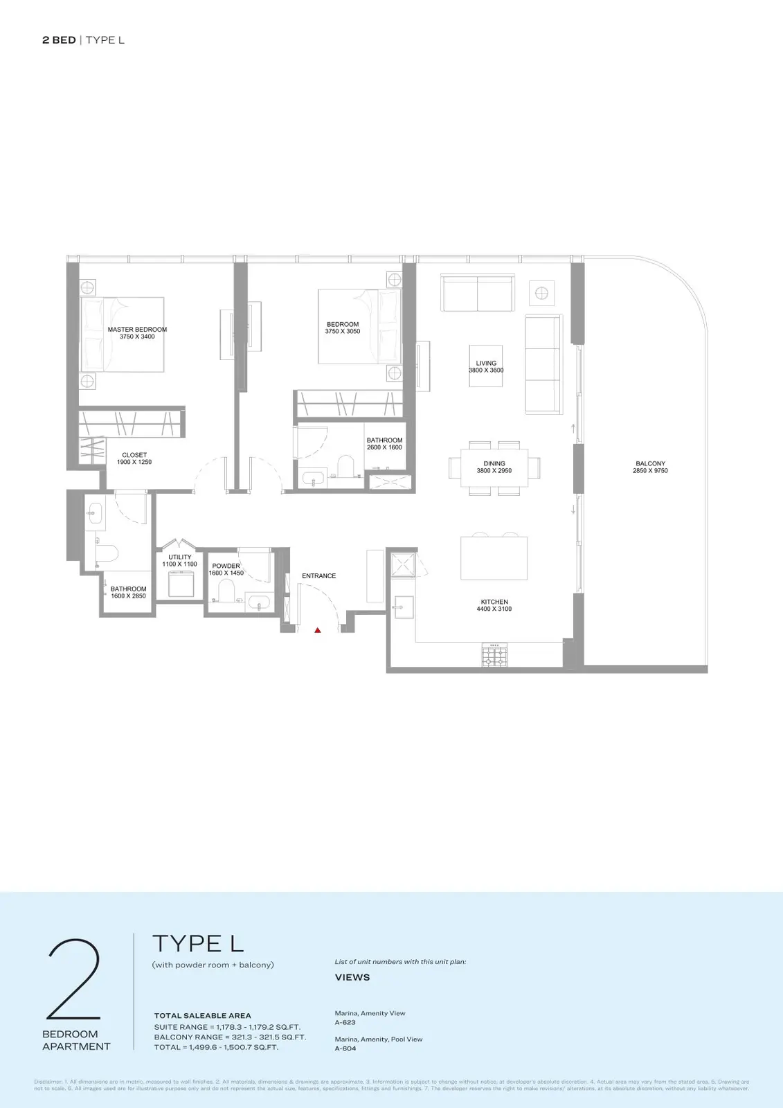 Floor plan for Type L