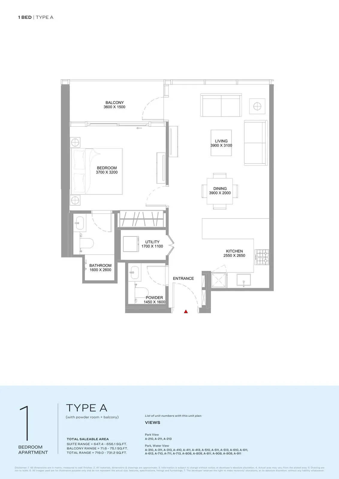 Floor plan for Type A