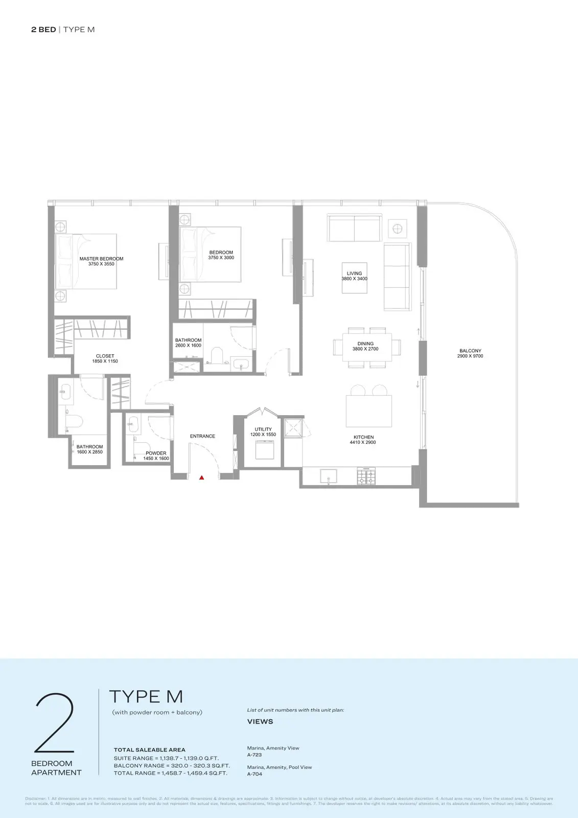 Floor plan for Type M