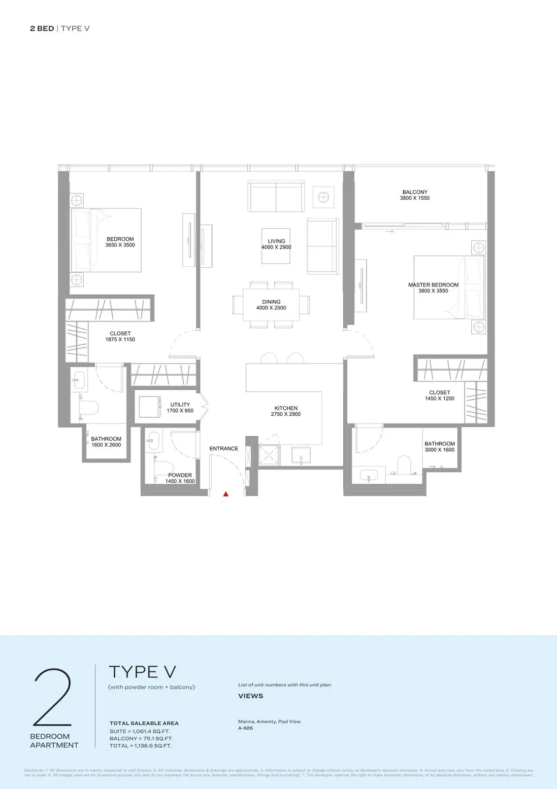 Floor plan for Type V