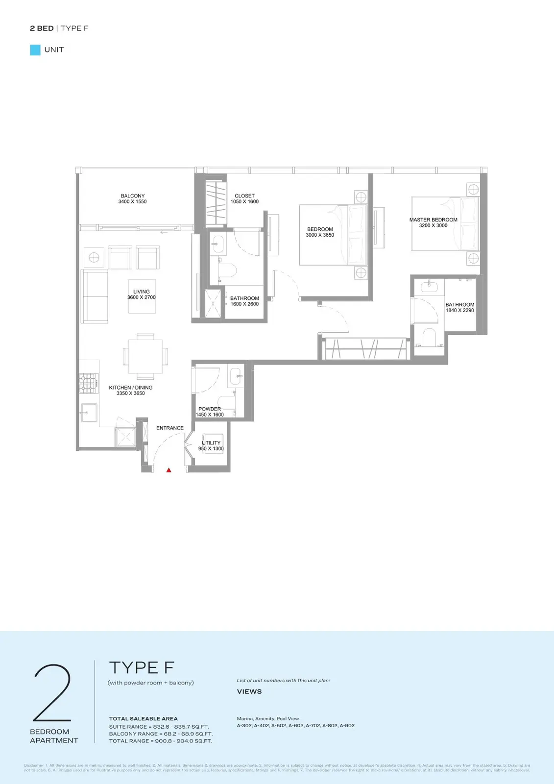 Floor plan for Type F