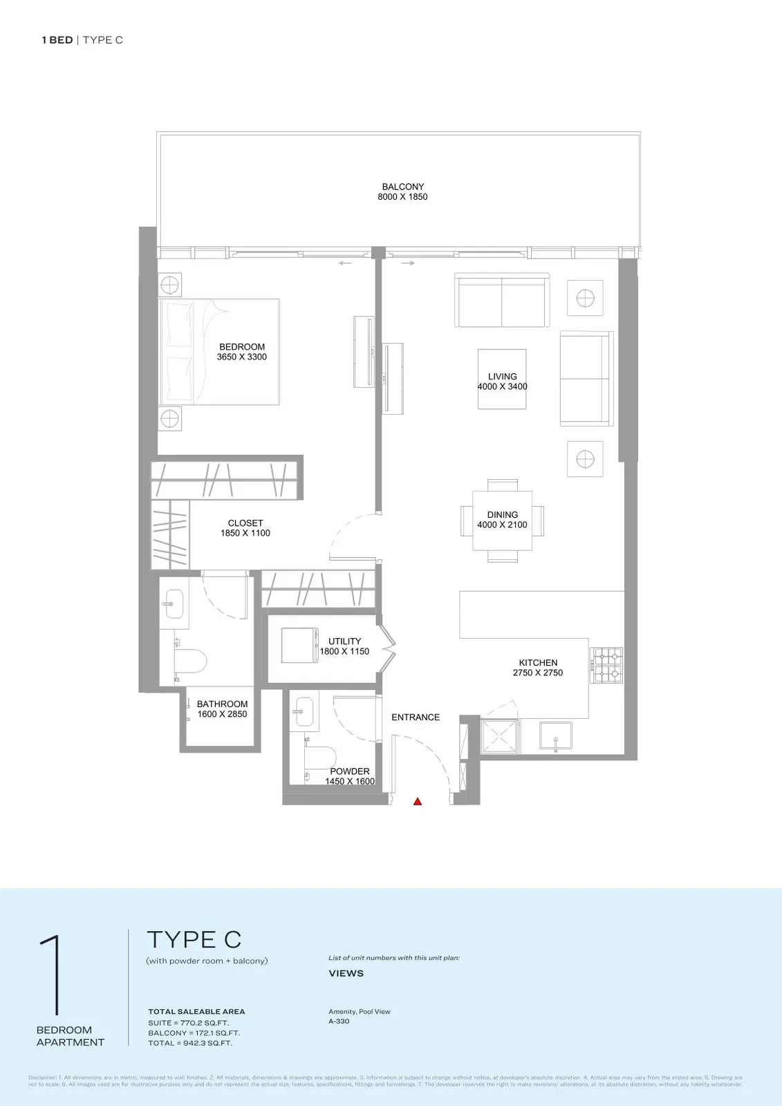 Floor plan for Type C