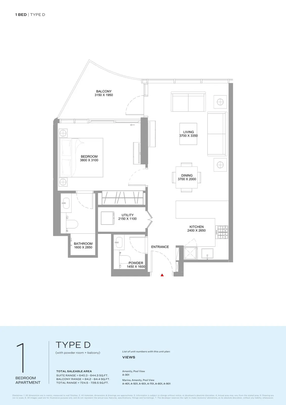 Floor plan for Type D