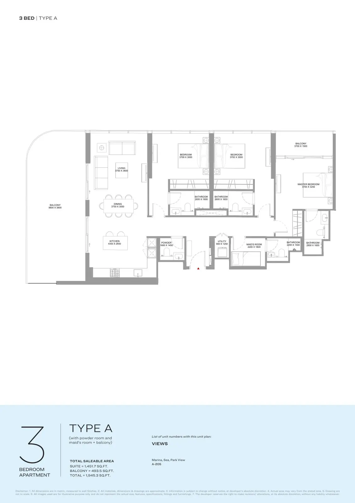 Floor plan for Type A