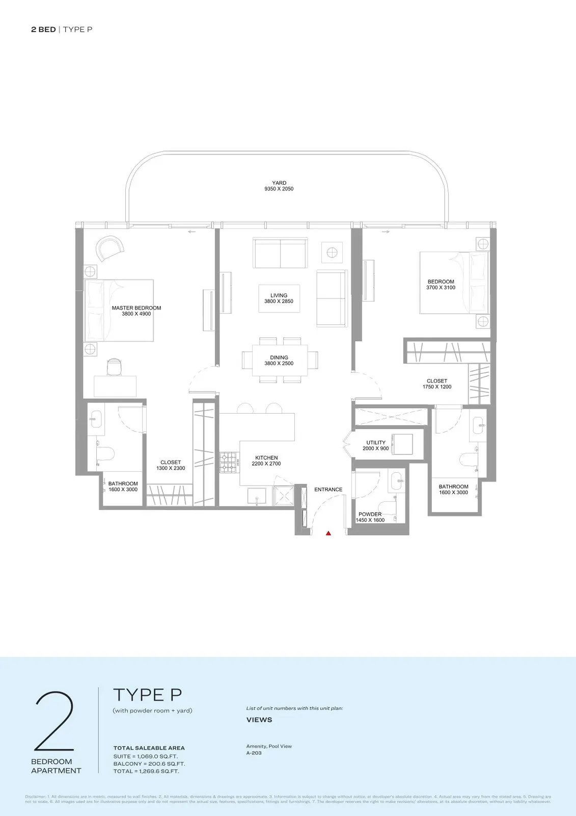 Floor plan for Type P