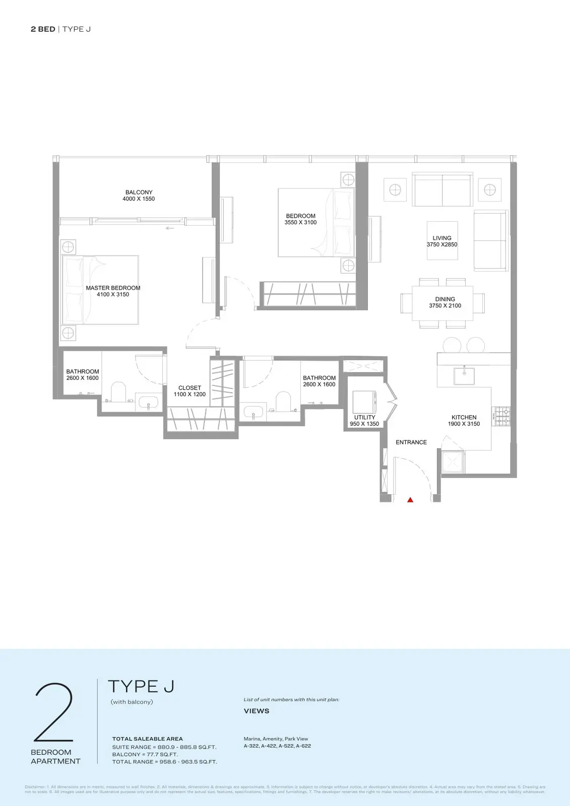 Floor plan for Type J