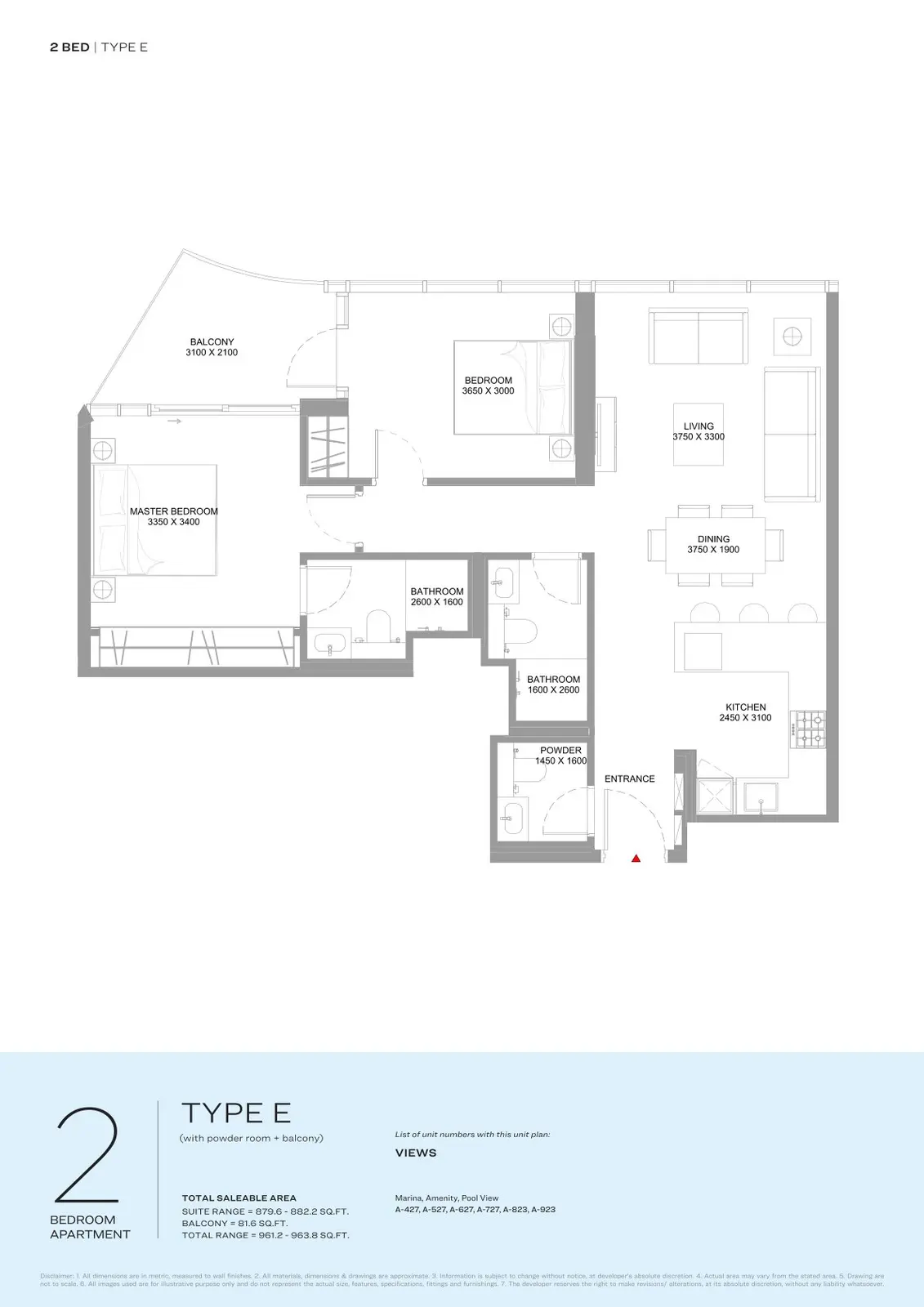 Floor plan for Type E