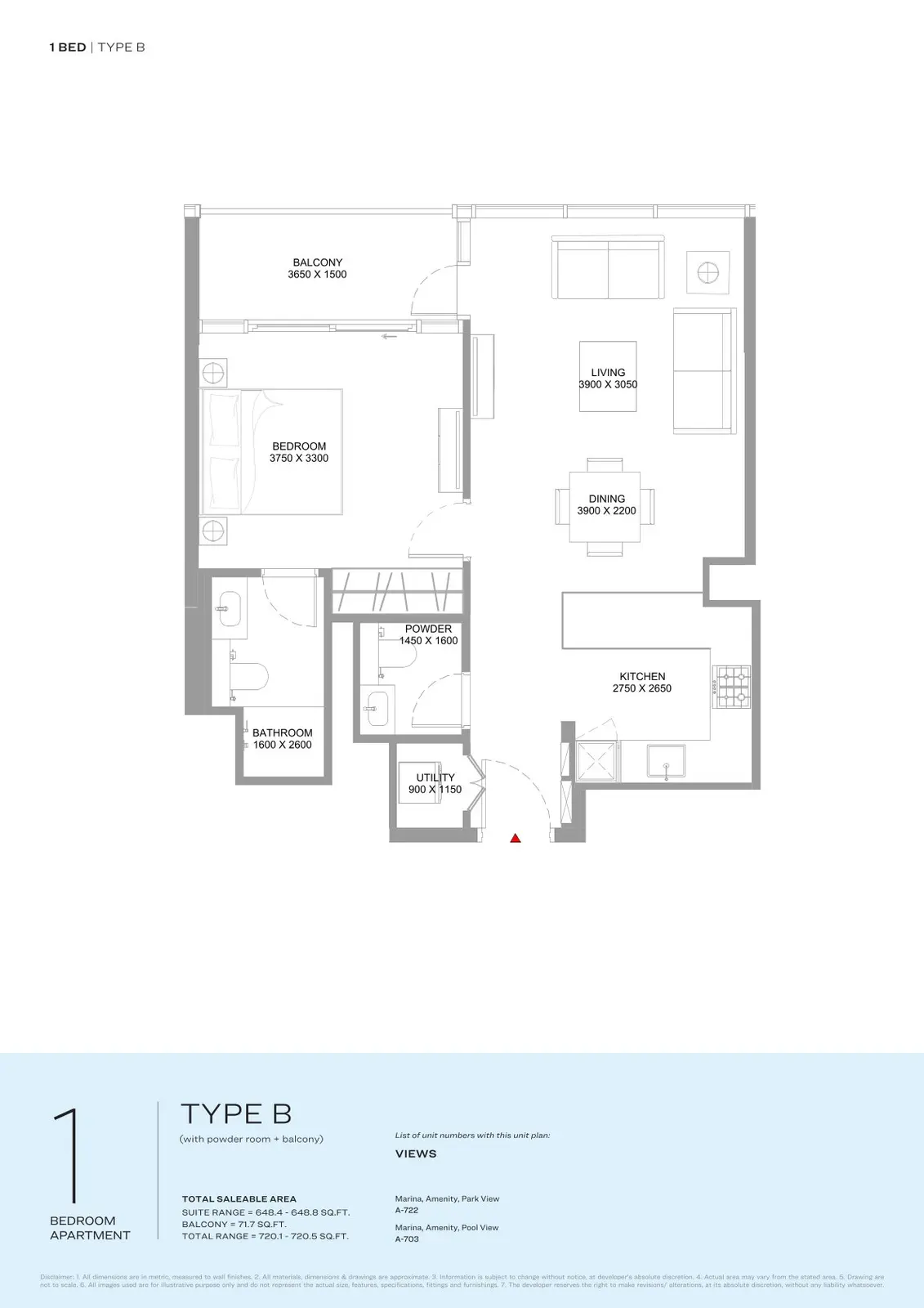Floor plan for Type B