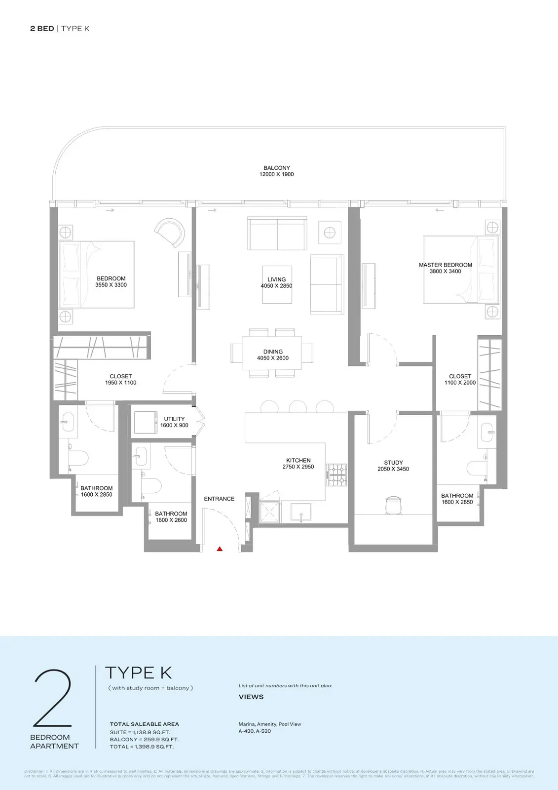 Floor plan for Type K