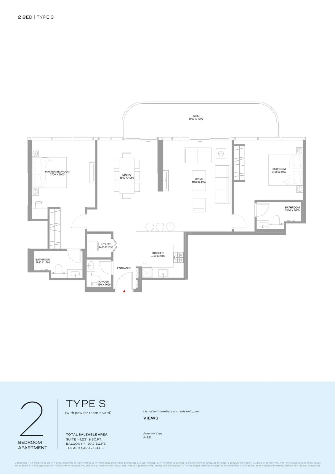 Floor plan for Type S