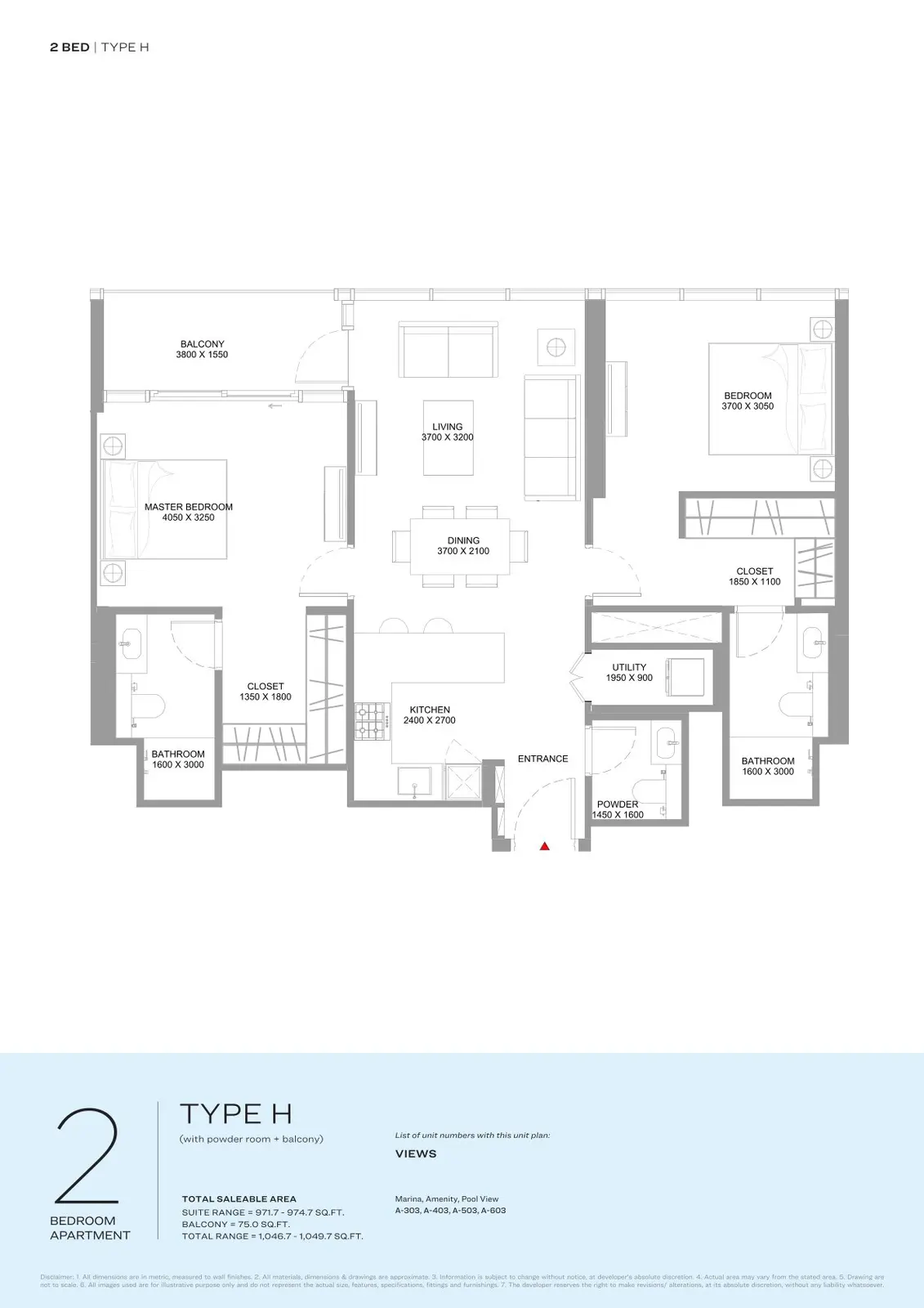 Floor plan for Type H