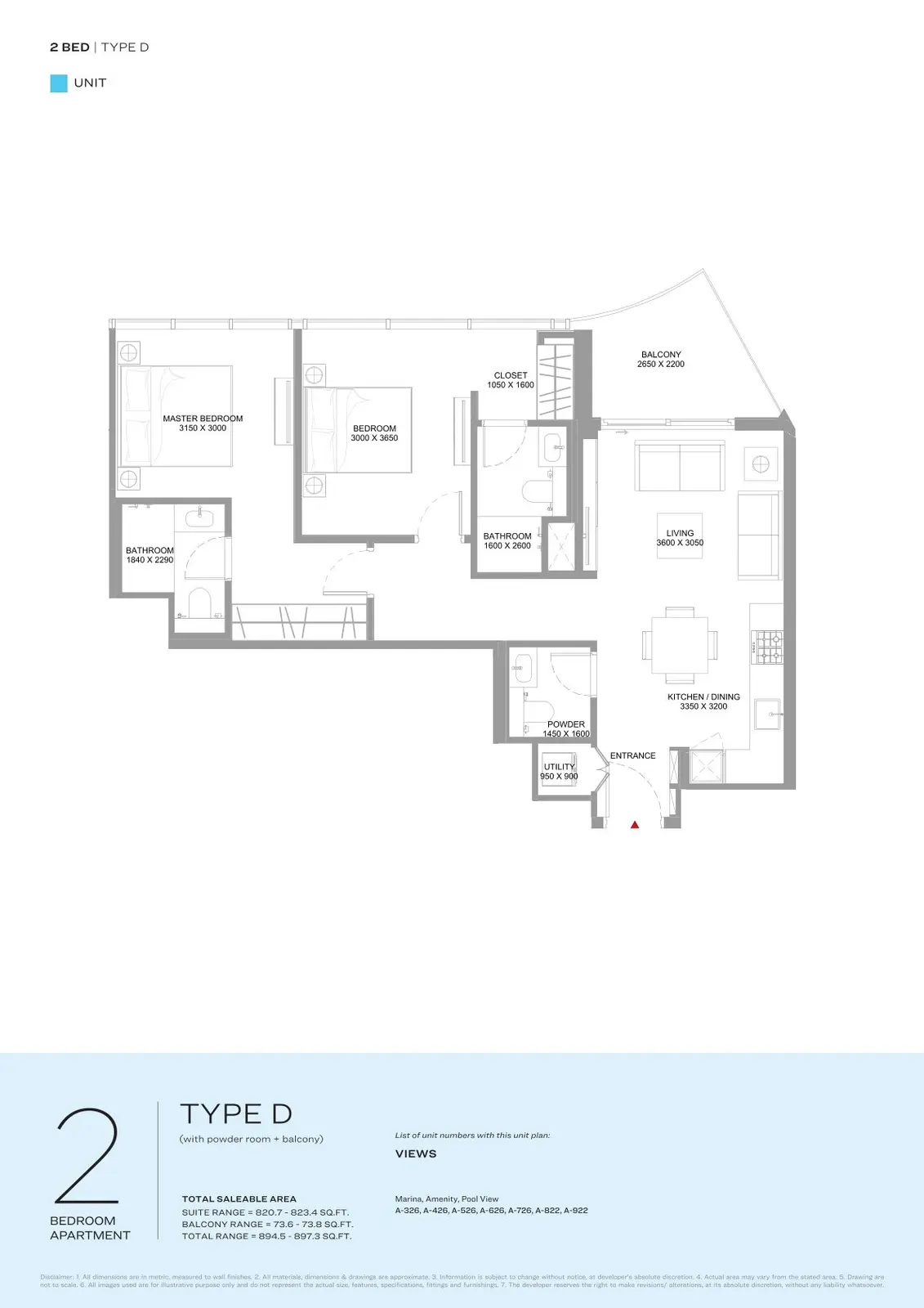 Floor plan for Type D