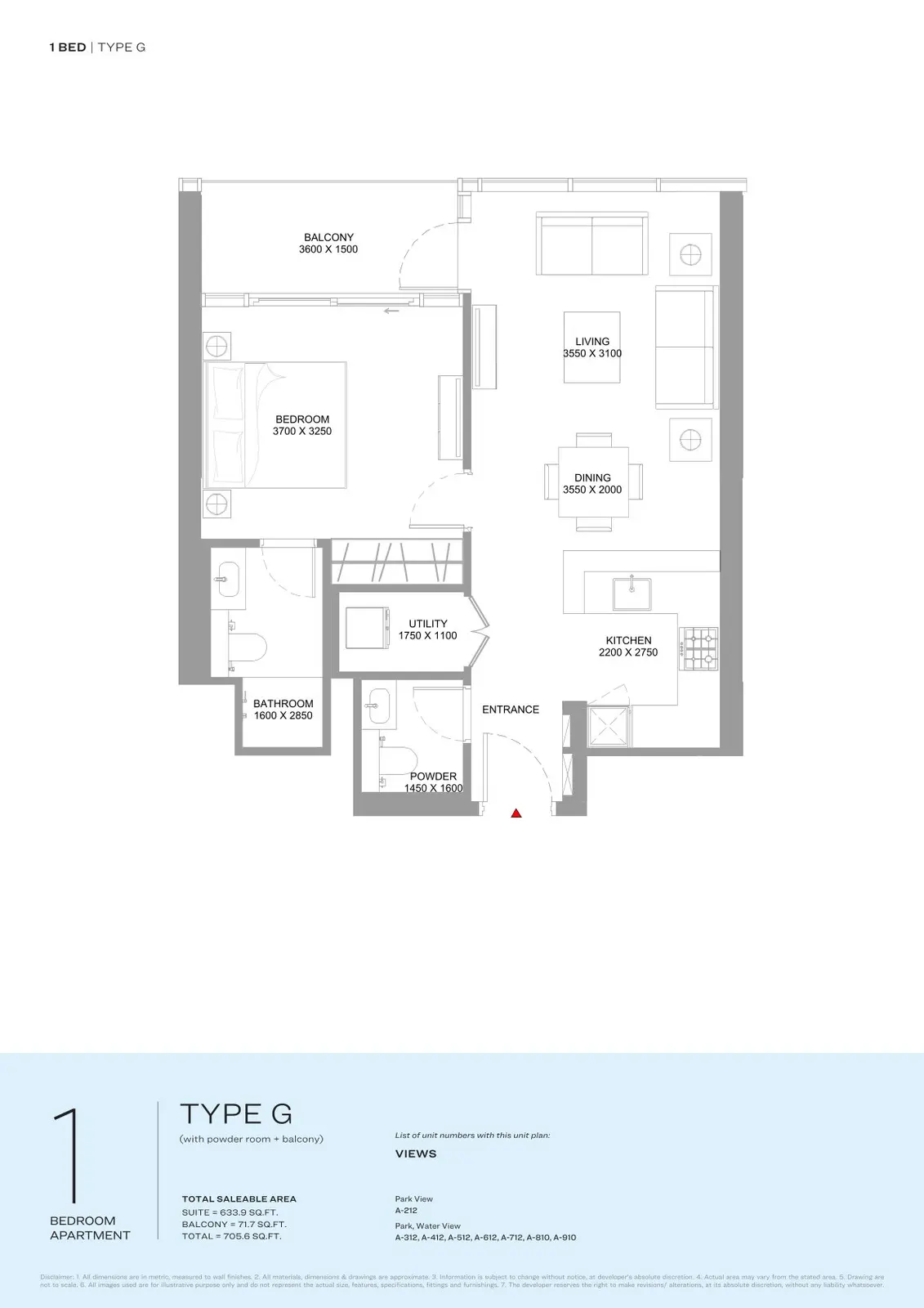 Floor plan for Type G