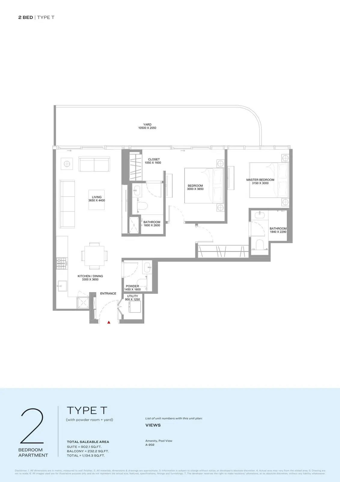 Floor plan for Type T