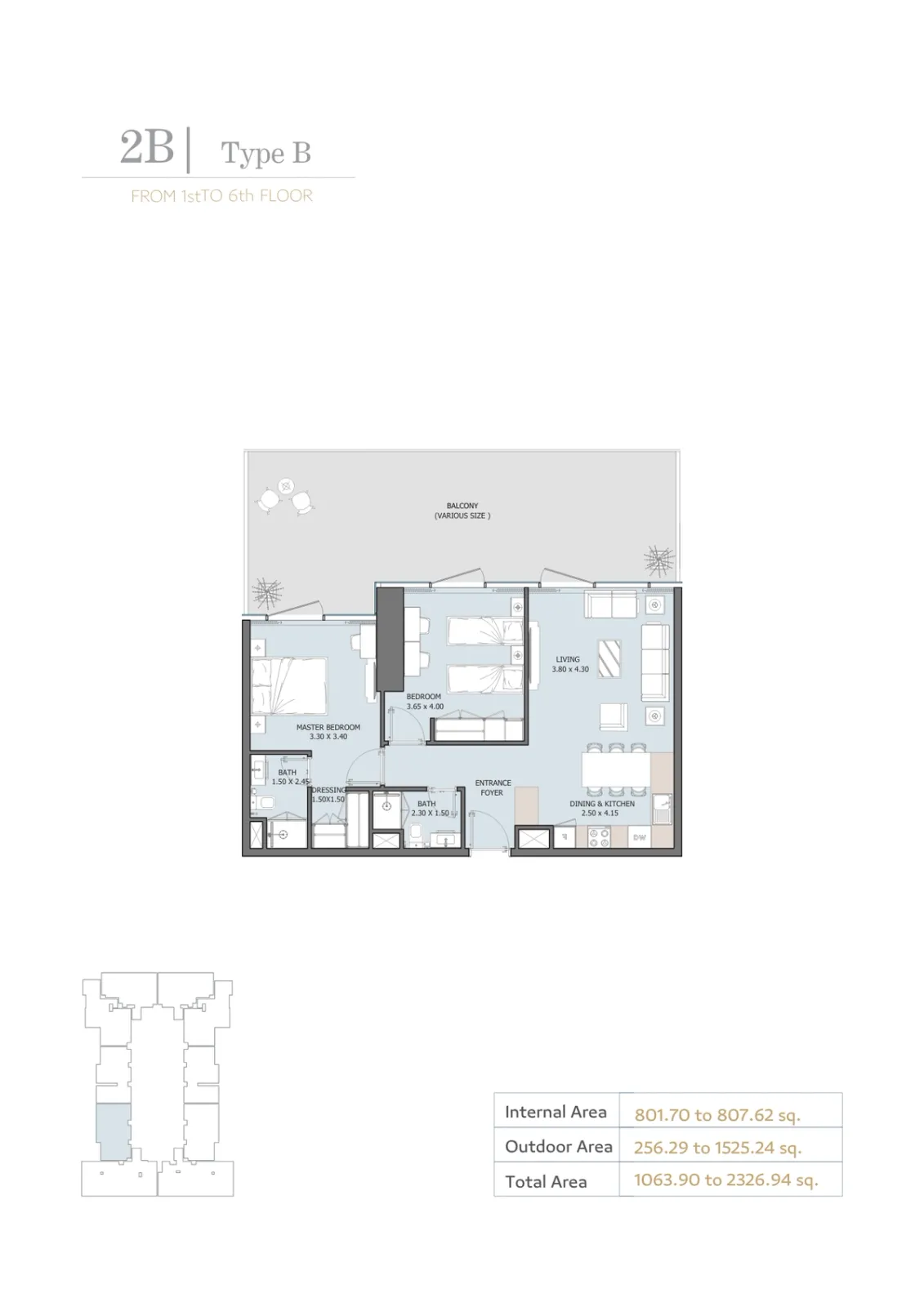 Floor plan for Type B