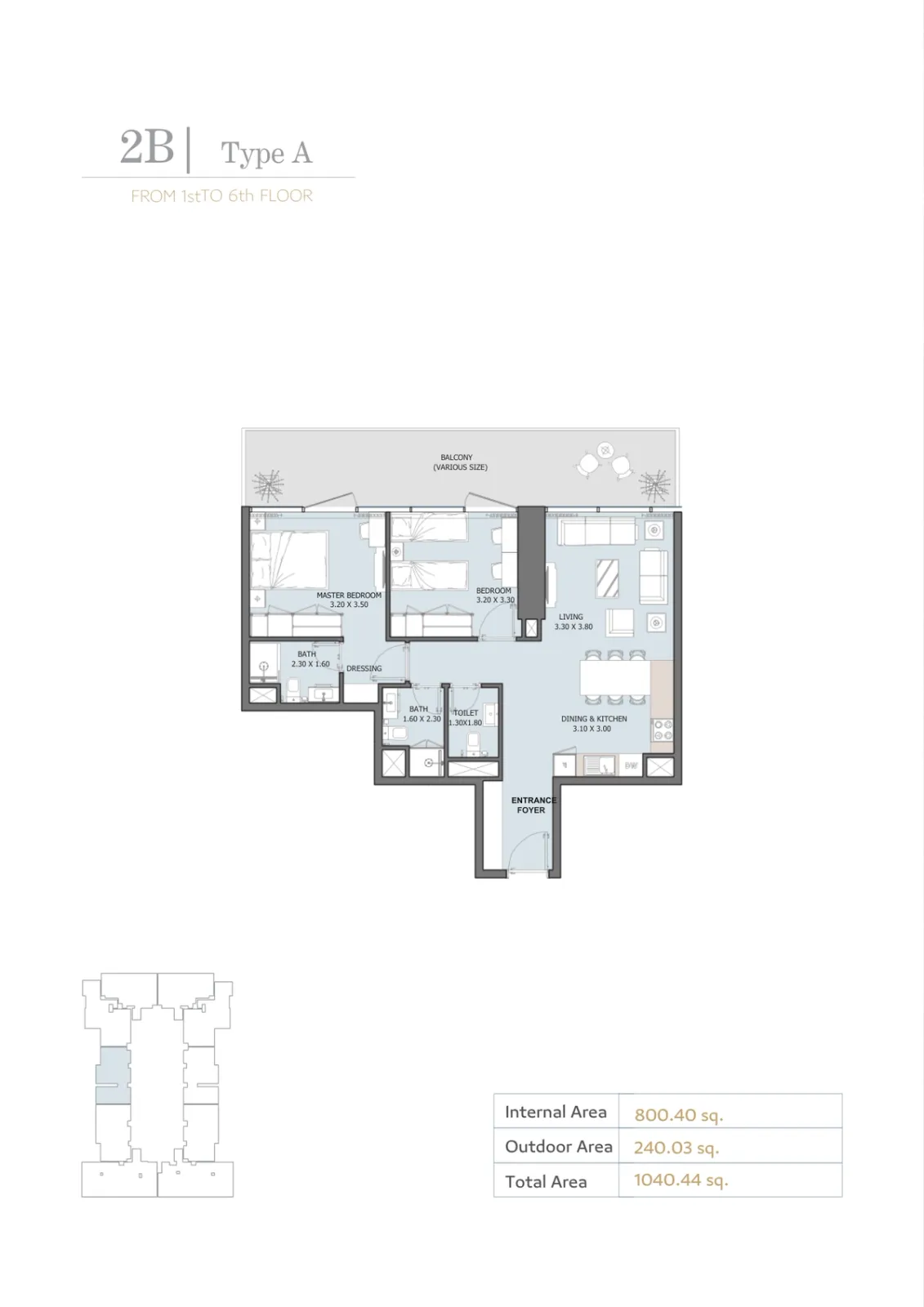 Floor plan for Type A