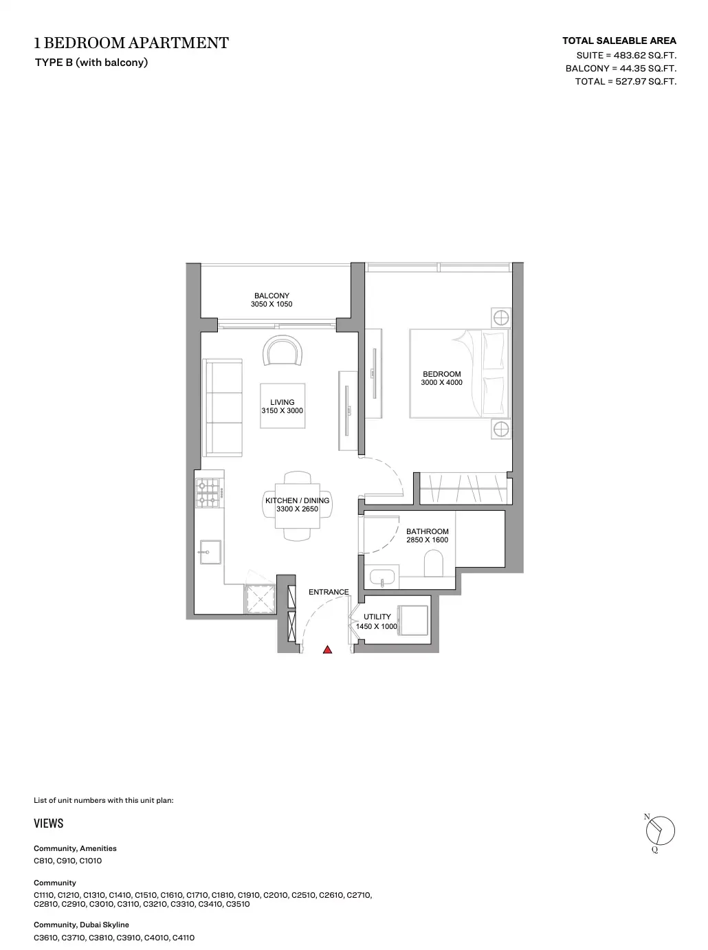 Floor plan for Type B