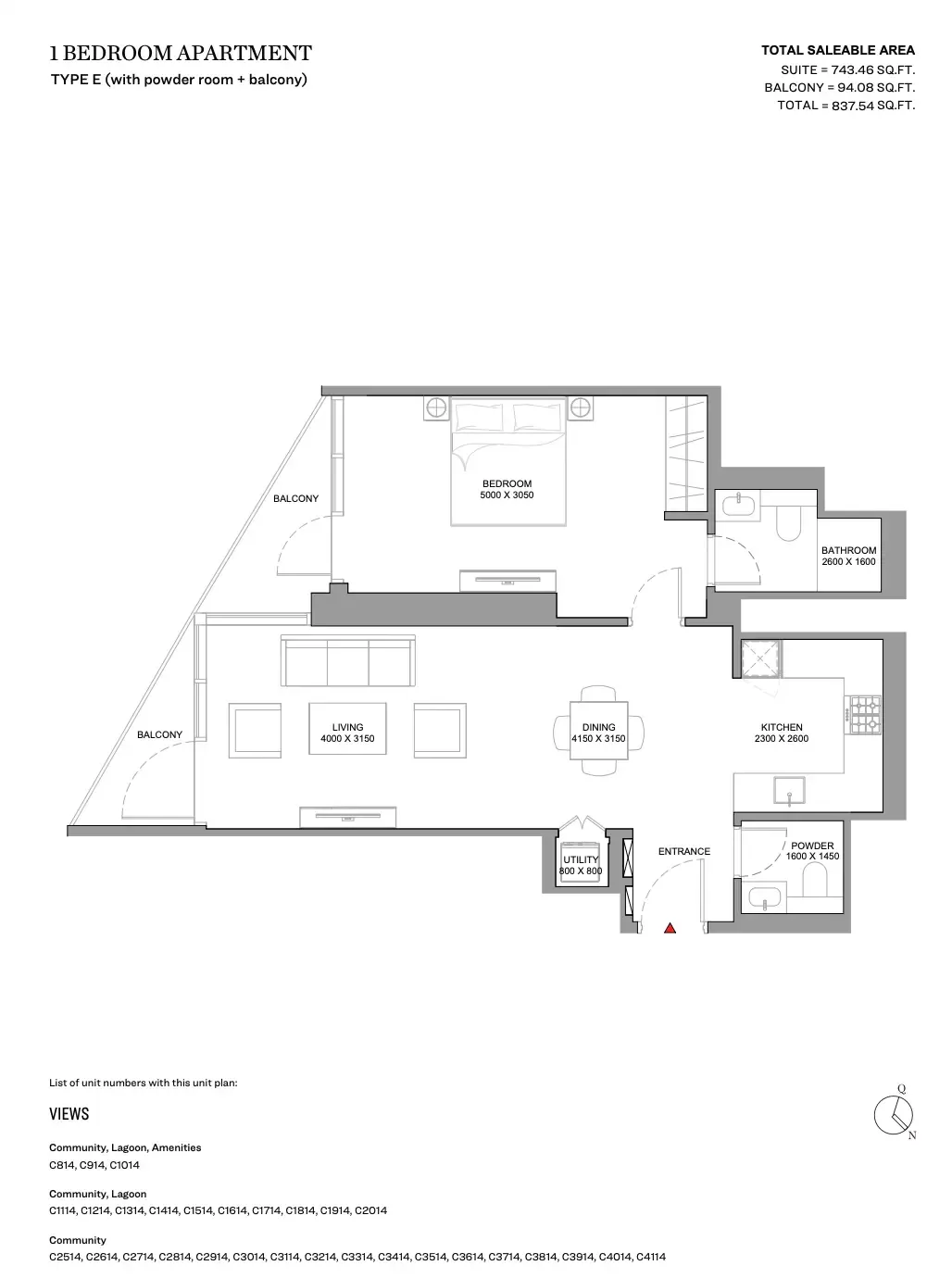 Floor plan for Type E