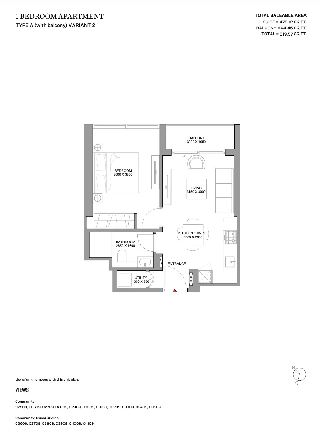 Floor plan for Type A Variant 2