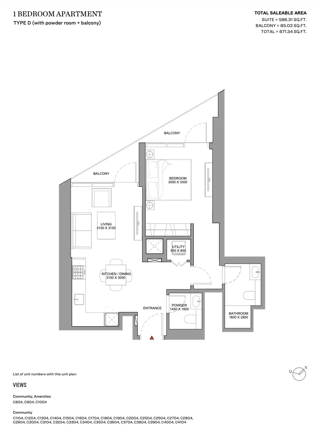Floor plan for Type D