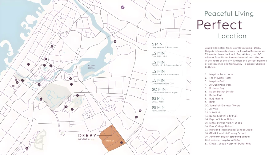 Derby Heights by Amis, Meydan | Dubai Hills Property | Projectory master plan