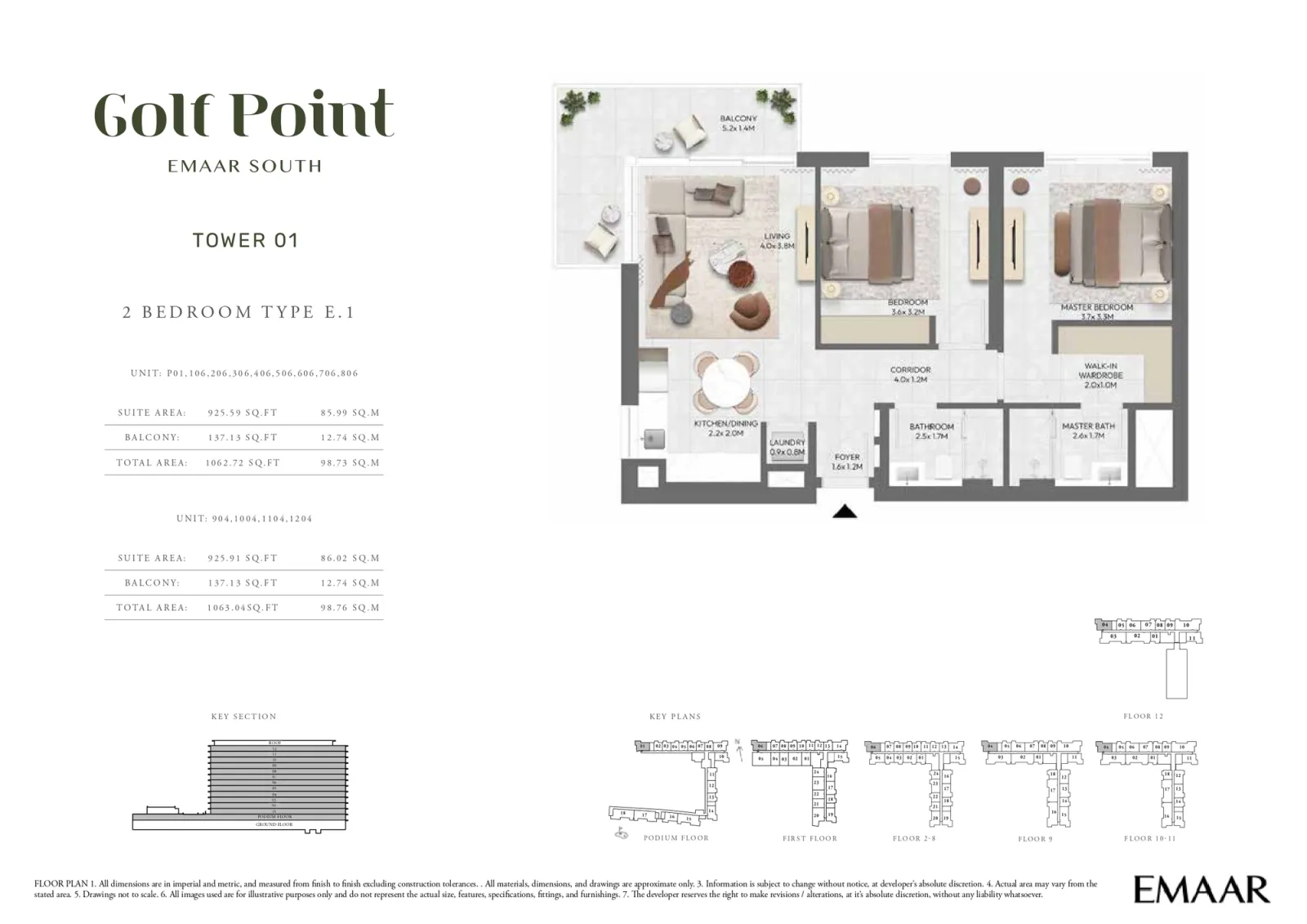 Floor plan for Type E.1