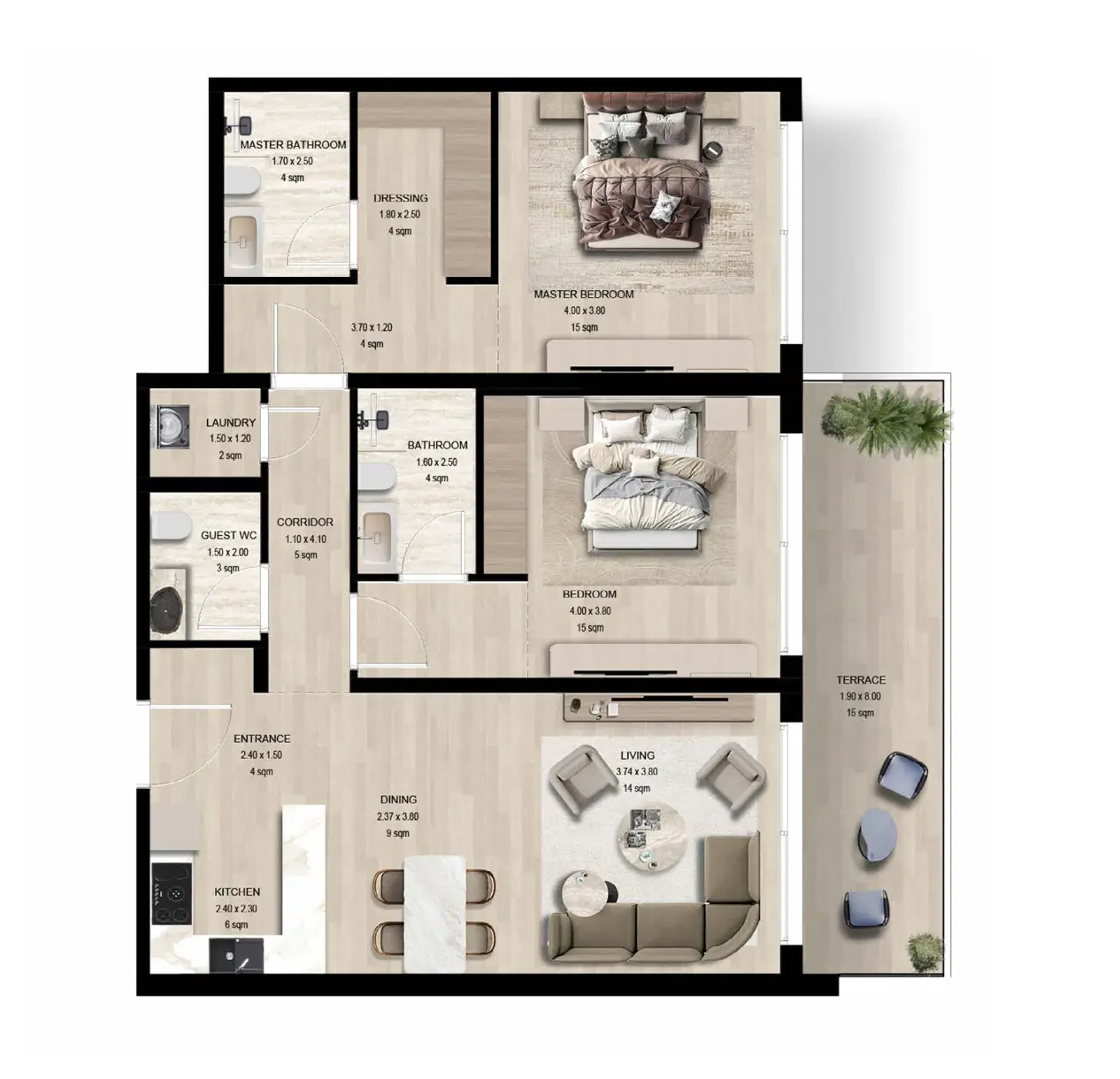 Floor plan for Type 1