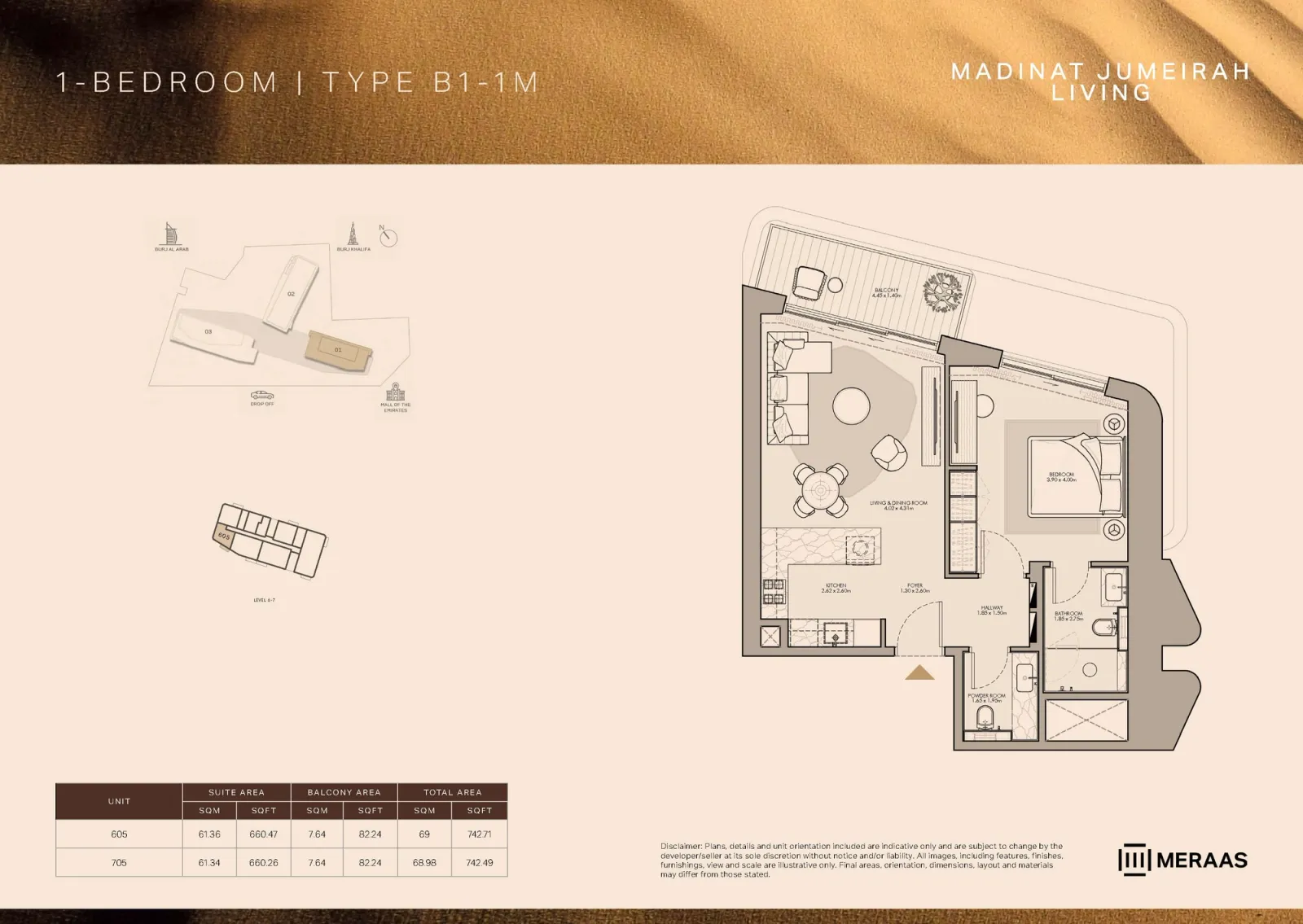 Floor plan for Type B1-1M