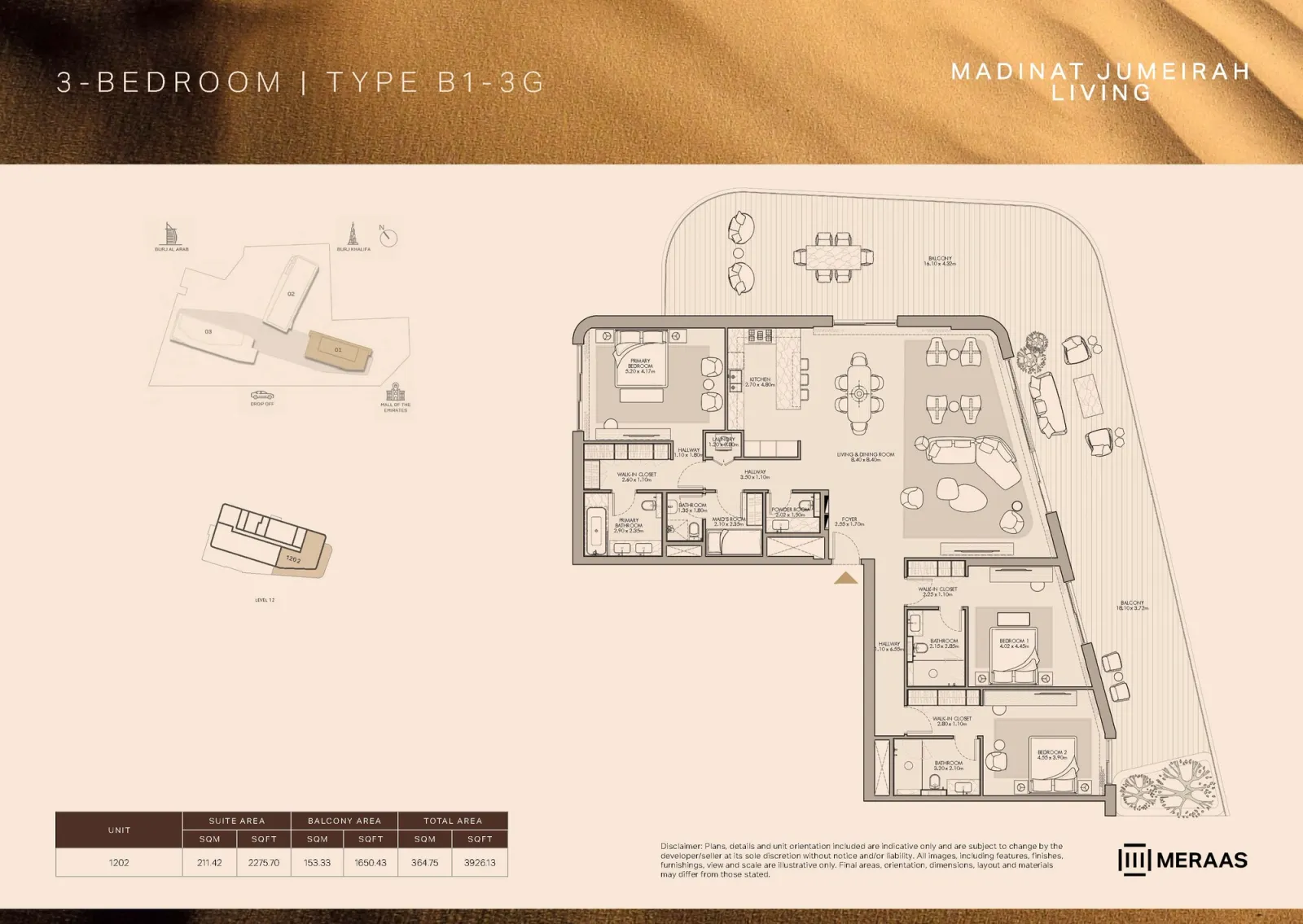 Floor plan for Type B1-3G