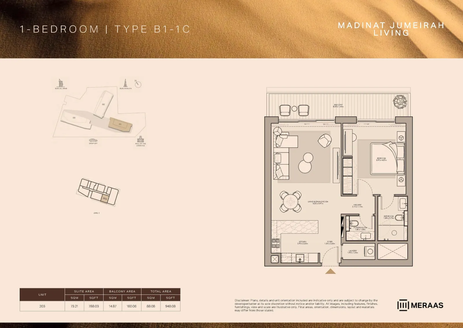 Floor plan for Type B1-1C