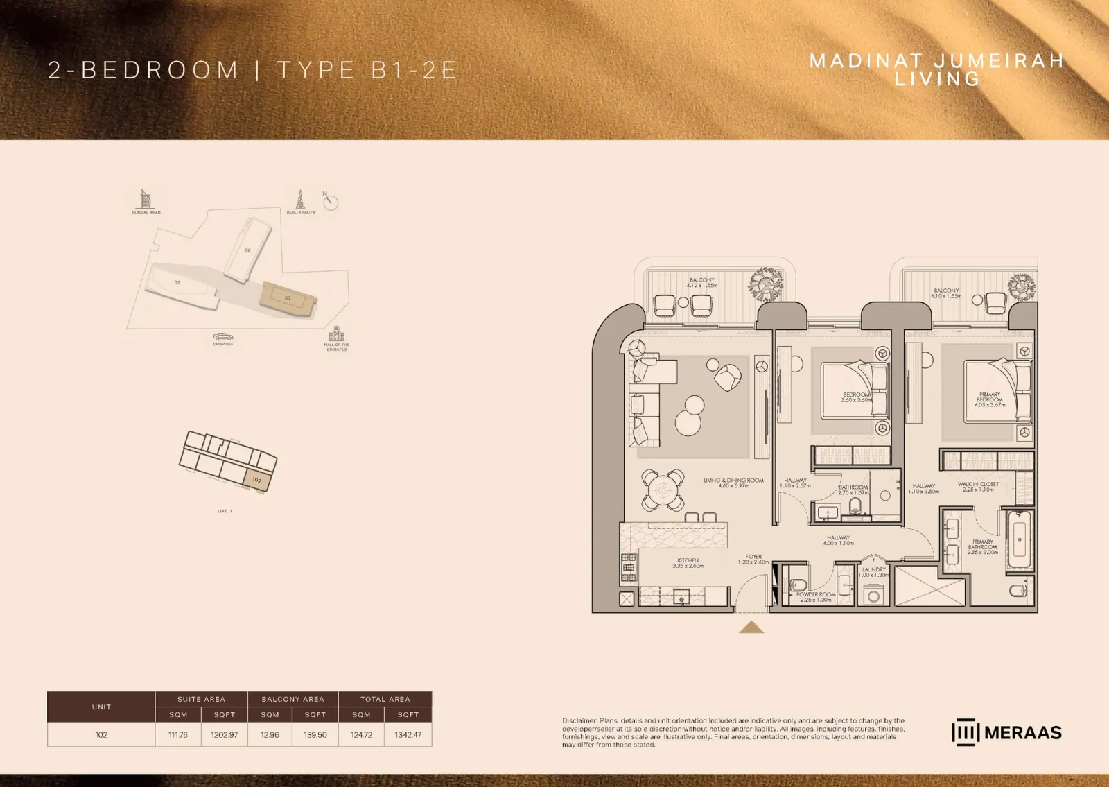Floor plan for Type B1-2E